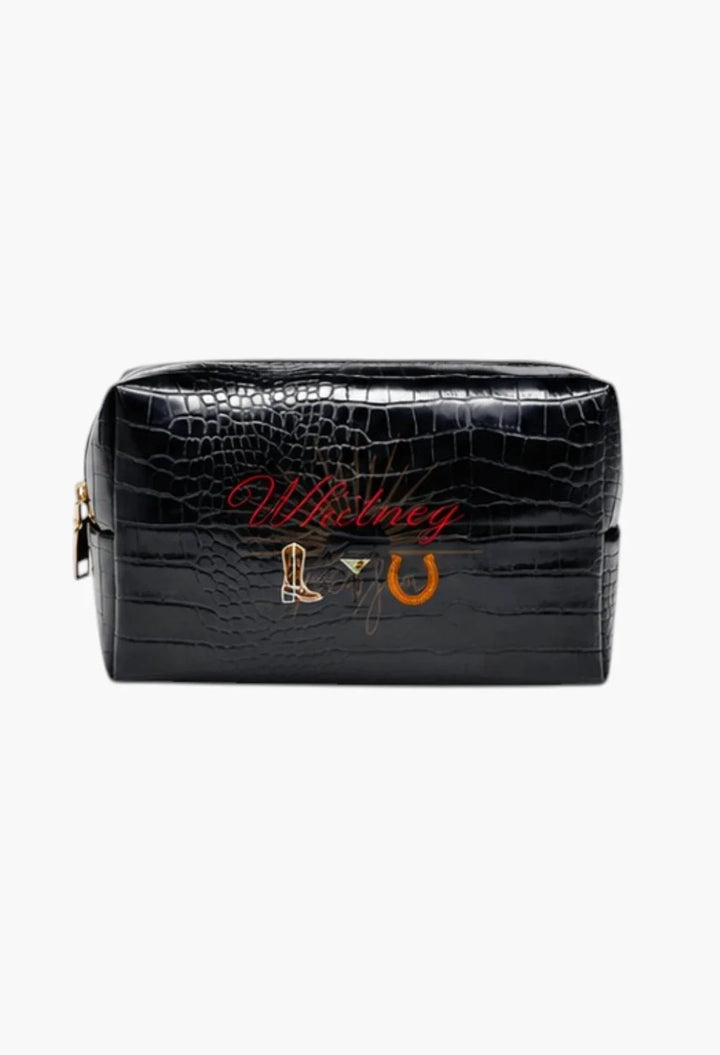 Faux Croc Cosmetic Pouch