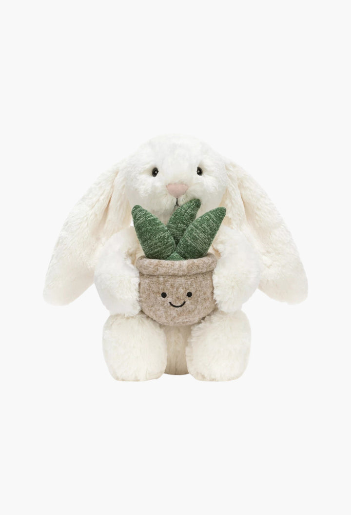 Cream Bunny With Plant Soft Toy 31cm - GLAM MODA