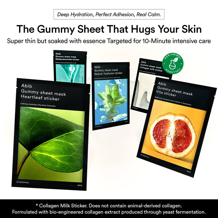 Gummy Sheet Mask Non-Animal Collagen Milk Sticker