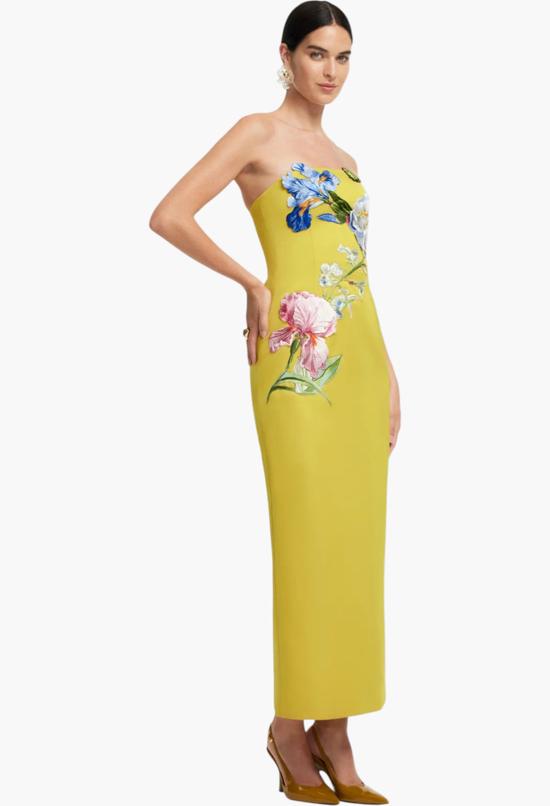 Appliqué Floral Maxi Dress - GLAM MODA