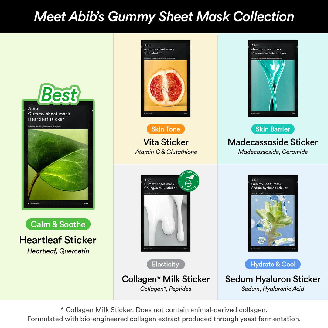 Gummy Sheet Mask Non-Animal Collagen Milk Sticker