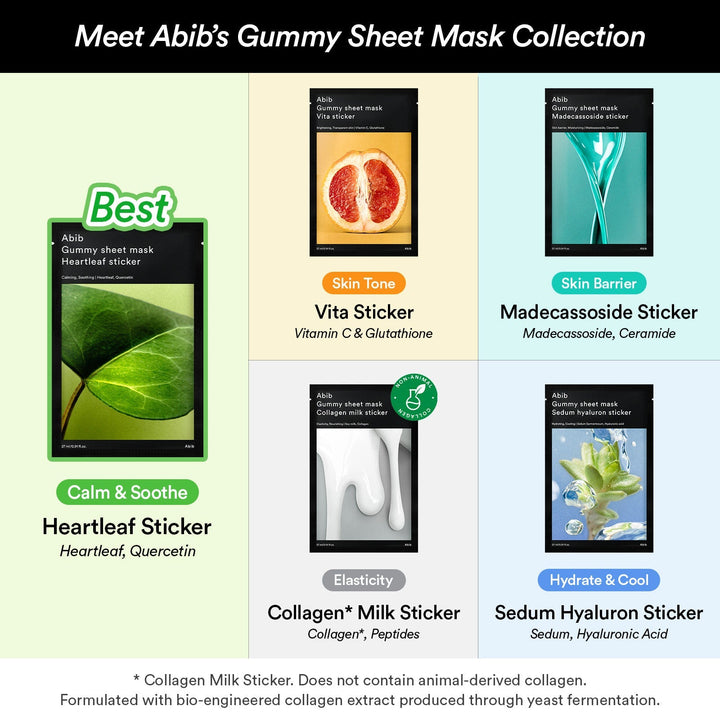 Gummy Sheet Mask Non-Animal Collagen Milk Sticker
