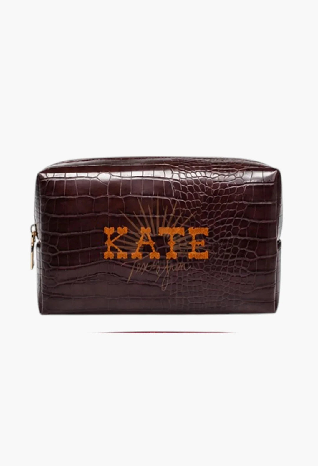 Faux Croc Cosmetic Pouch