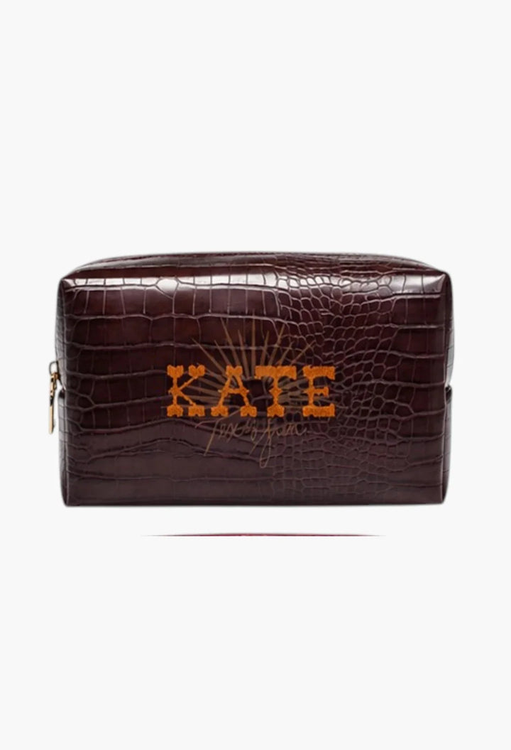 Faux Croc Cosmetic Pouch