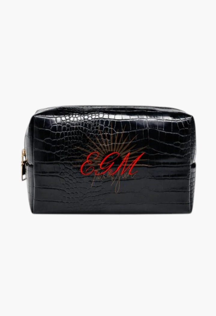 Faux Croc Cosmetic Pouch