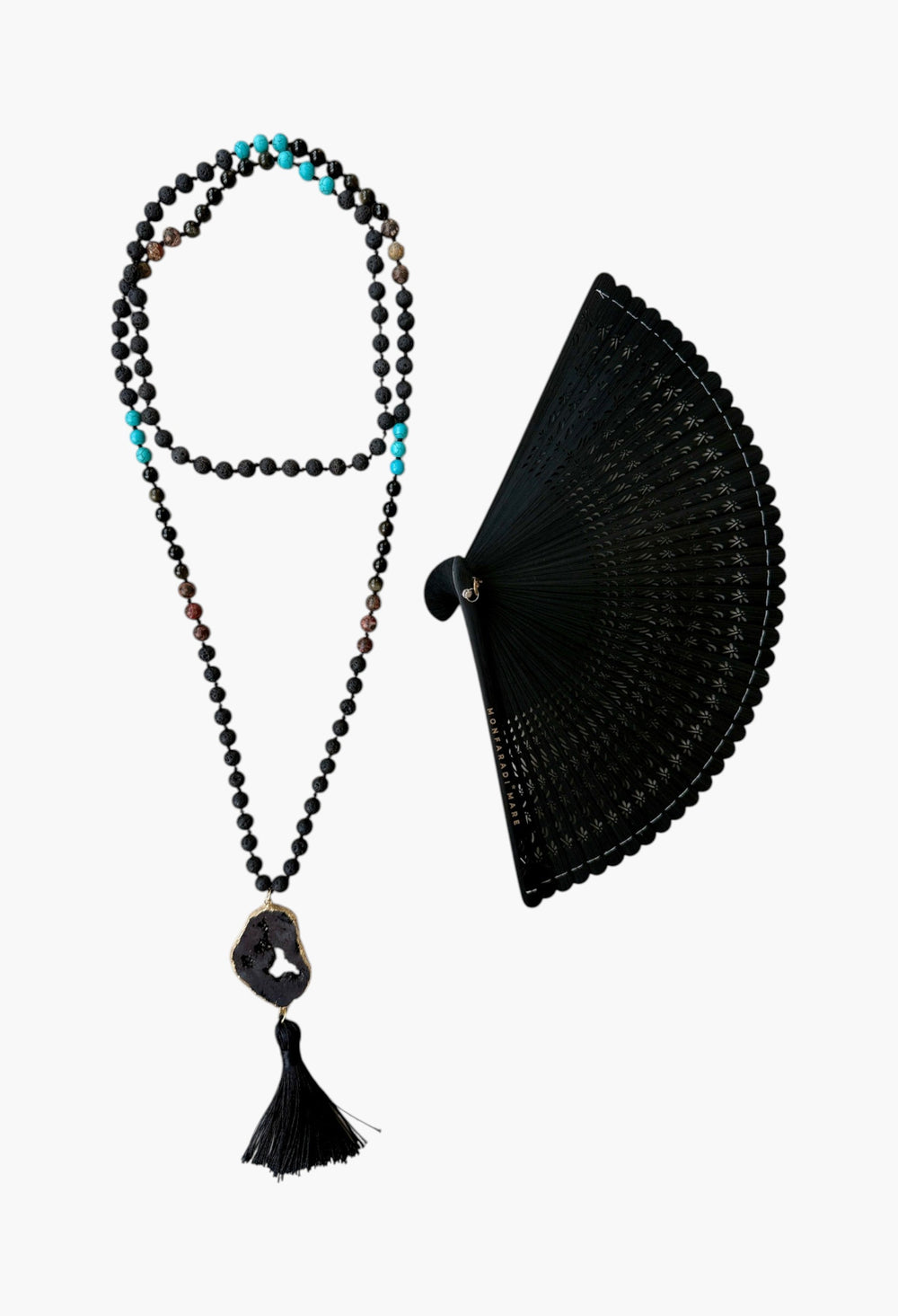 Black Bamboo Fantastique Fan - GLAM MODA
