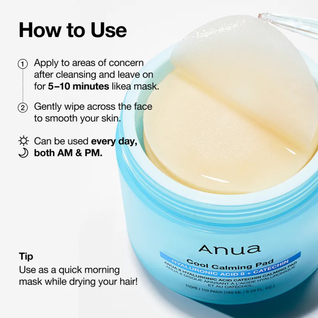 8 Hyaluronic Acid Catechin Calming Pad - GLAM MODA