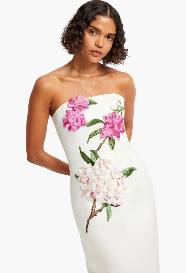 Appliqué Floral Maxi Dress - GLAM MODA