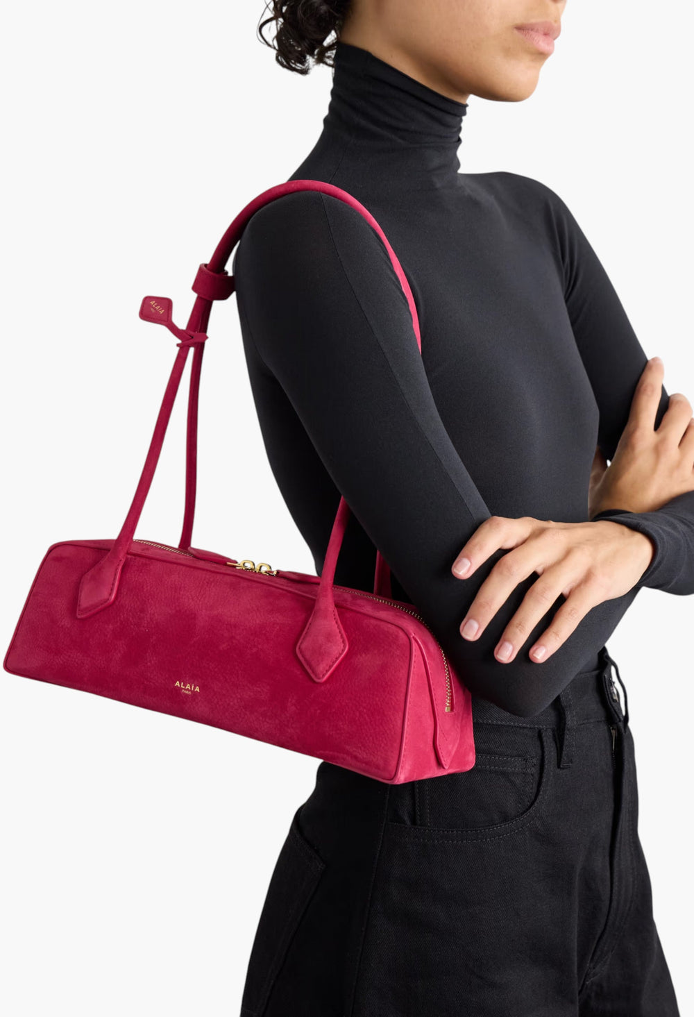 Le Teckel Medium Nubuck Shoulder Bag - GLAM MODA