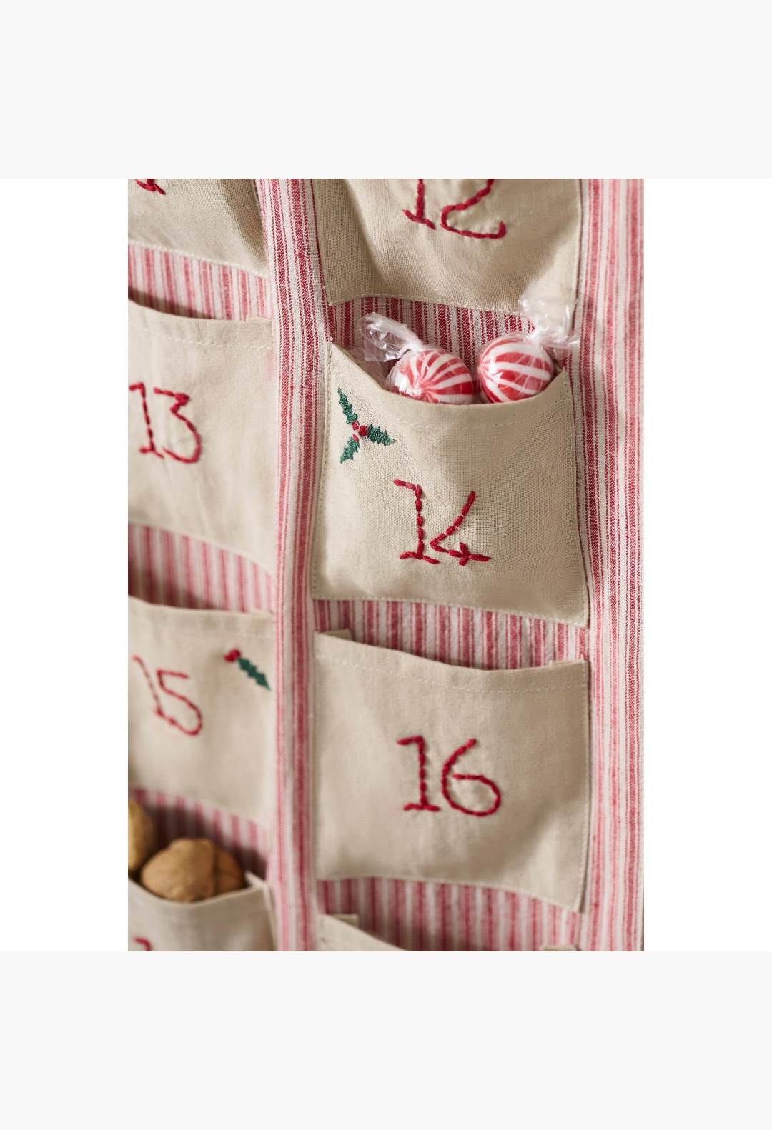 Terrain Terrain Embroidered Stripe Hanging Advent Calendar