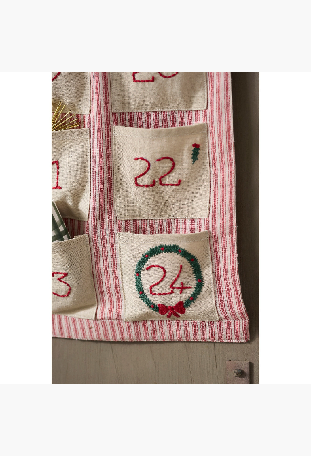 Terrain Terrain Embroidered Stripe Hanging Advent Calendar