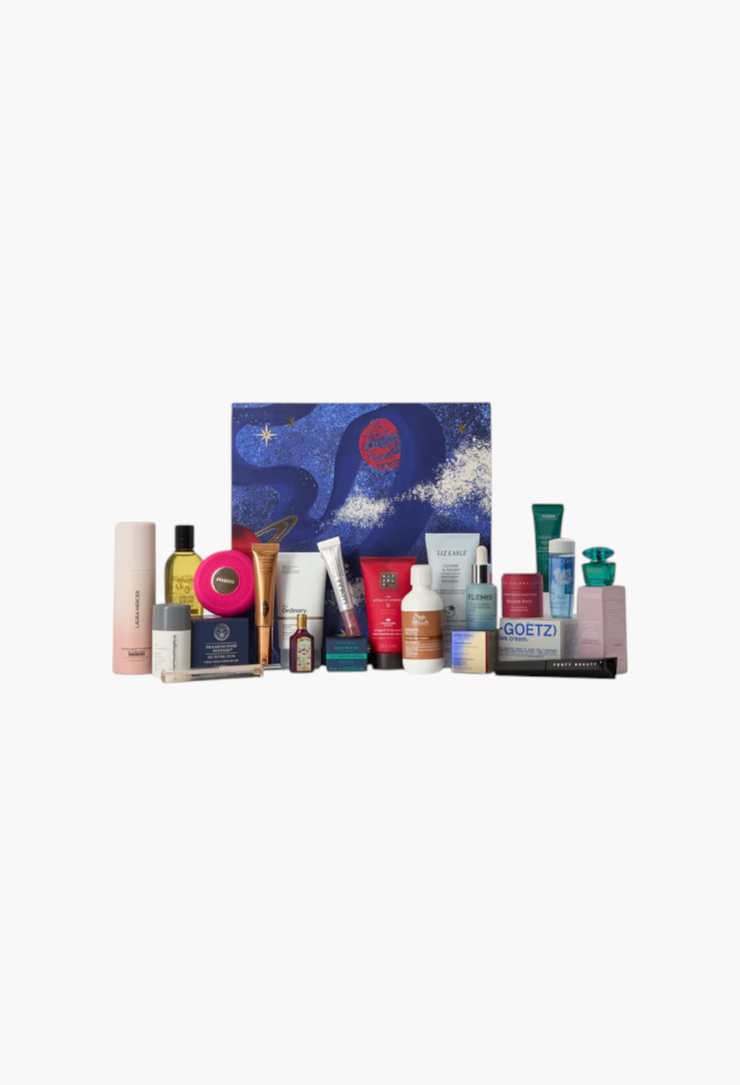 GLAM MODA beauty advent calendar featuring 41 luxury skincare, makeup, and fragrance products from premium brands.