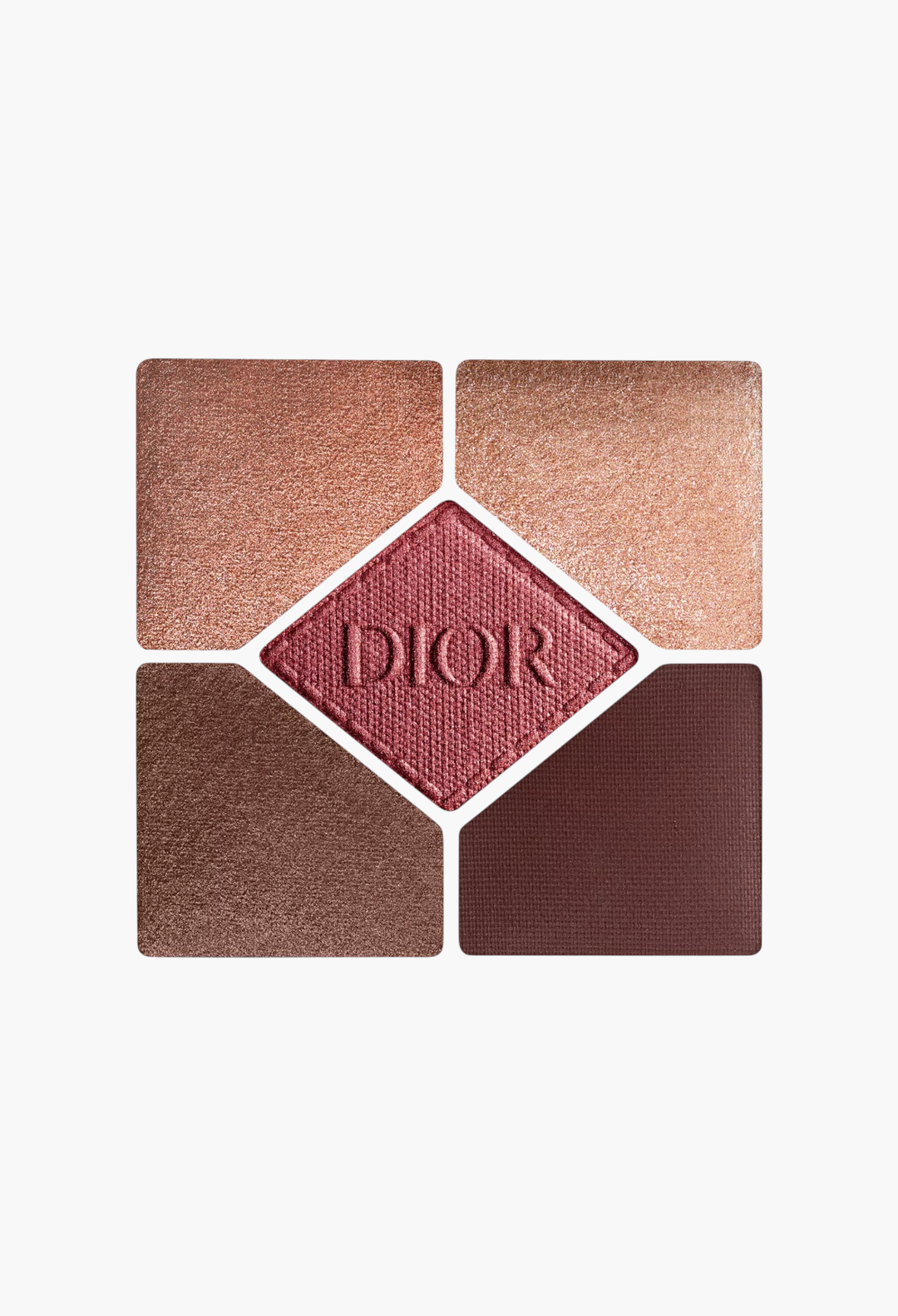 GLAM MODA Diorshow 5 Couleurs eyeshadow palette featuring five warm brown and metallic pink shades in a compact case.
