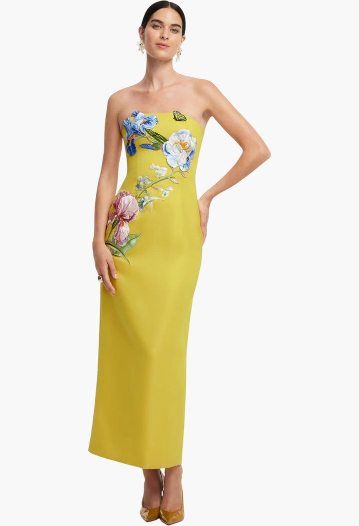 Appliqué Floral Maxi Dress - GLAM MODA