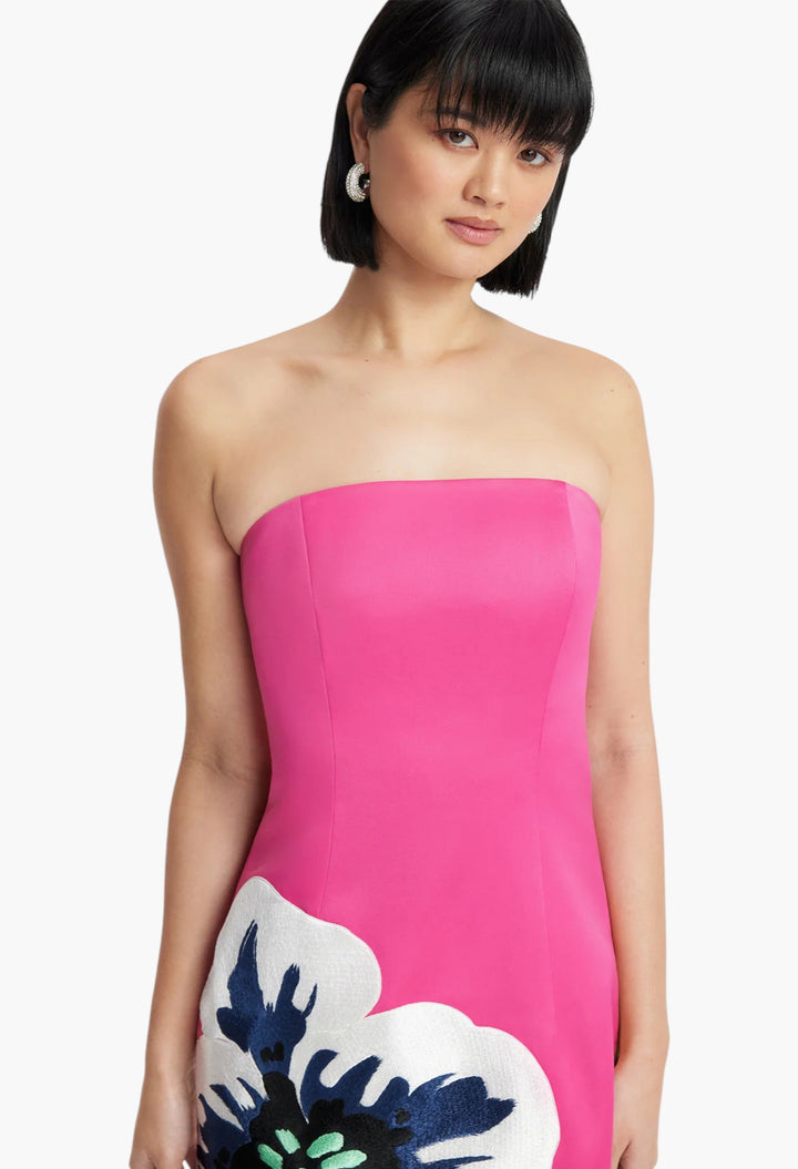 Appliqué Floral Maxi Dress - GLAM MODA