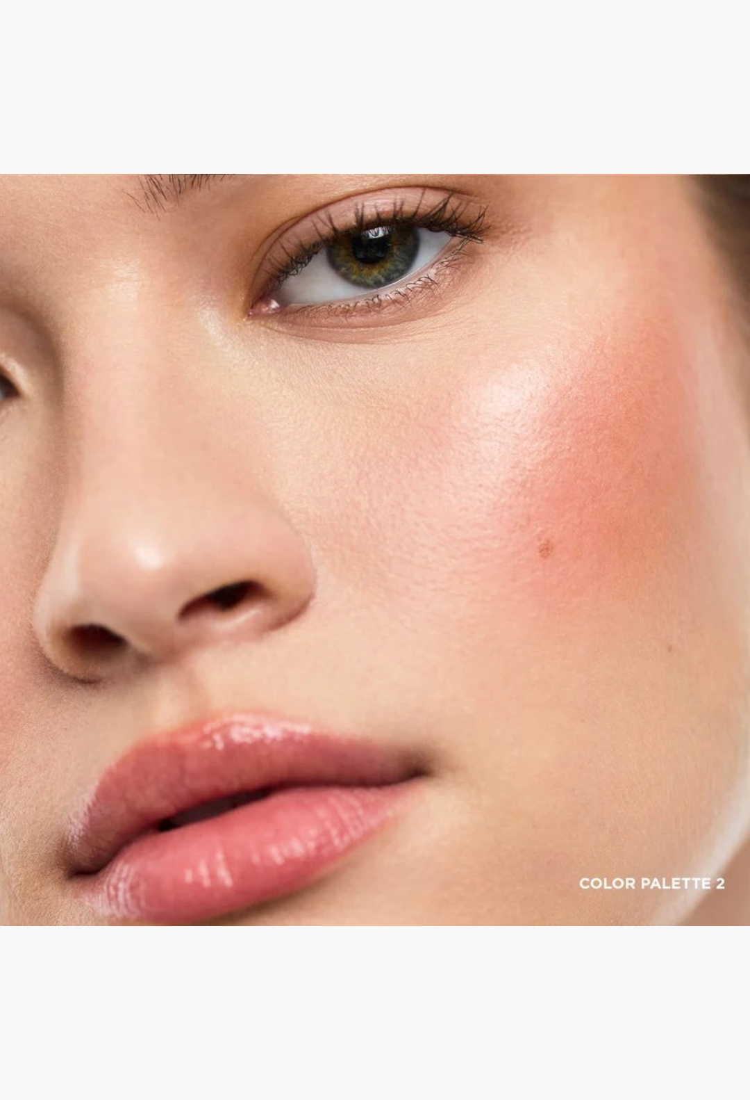 GLAM MODA Ambient Lighting Edit Unlocked palette applied on model skin for a radiant, soft-glow finish.