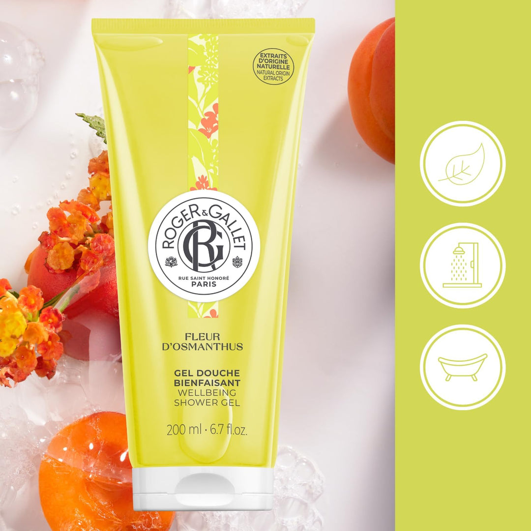 Fleur D'osmanthus Shower Gel Hydrating Cleanser With Osmanthus, Mandarin, And Benzoin