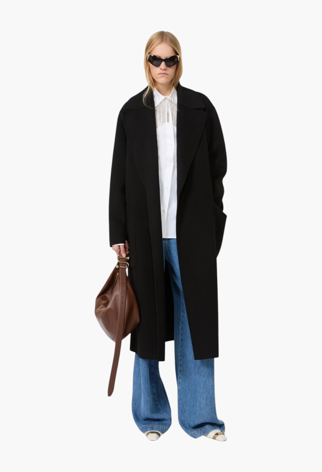 Max Mara Oversized double wool coat - BLACK