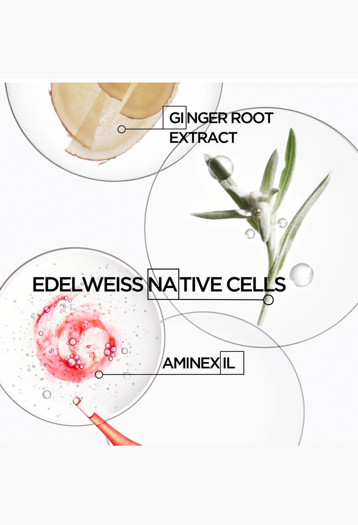 GLAM MODA Kérastase Genesis scalp serum ingredients featuring ginger root, edelweiss native cells, and aminexil