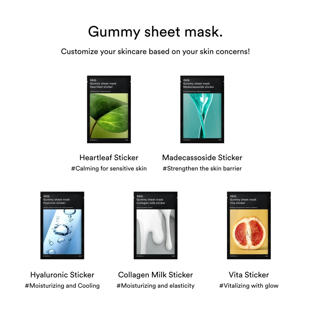 Gummy Sheet Mask Non-Animal Collagen Milk Sticker