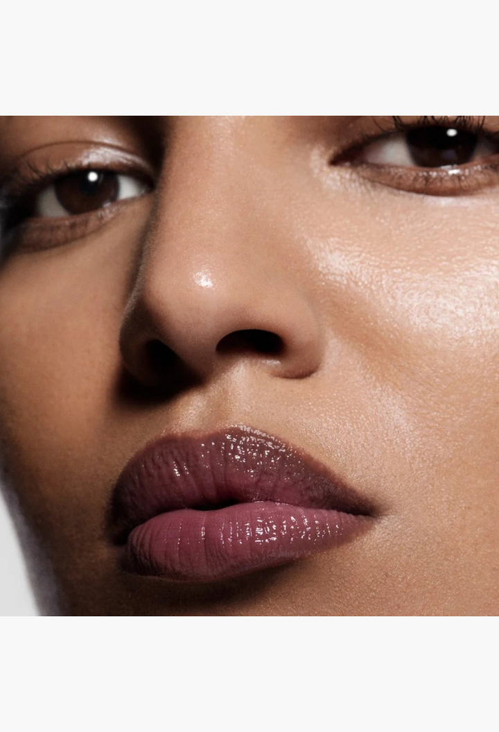 GLAM MODA Posh Balm Nourishing Lip Shine applied on lips with a creamy, hydrating, and glossy finish.