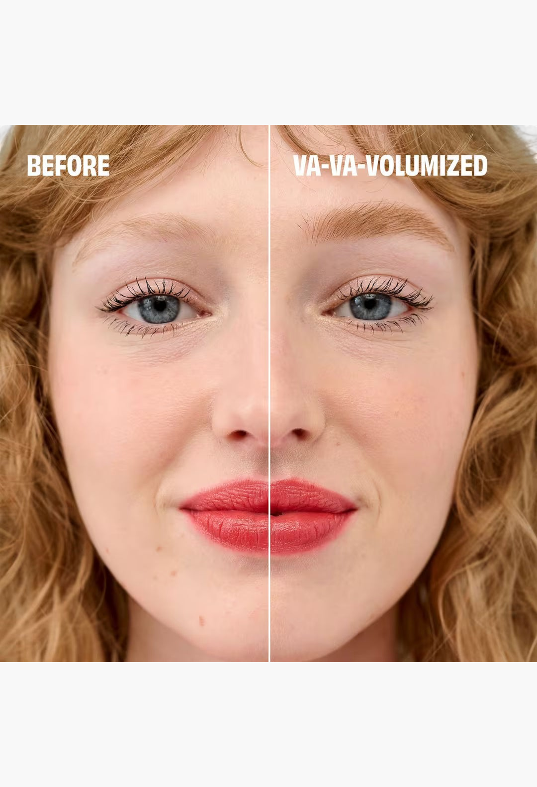 GLAM MODA before and after comparison of eyebrows using tinted volumizing gel for natural fullness and definition