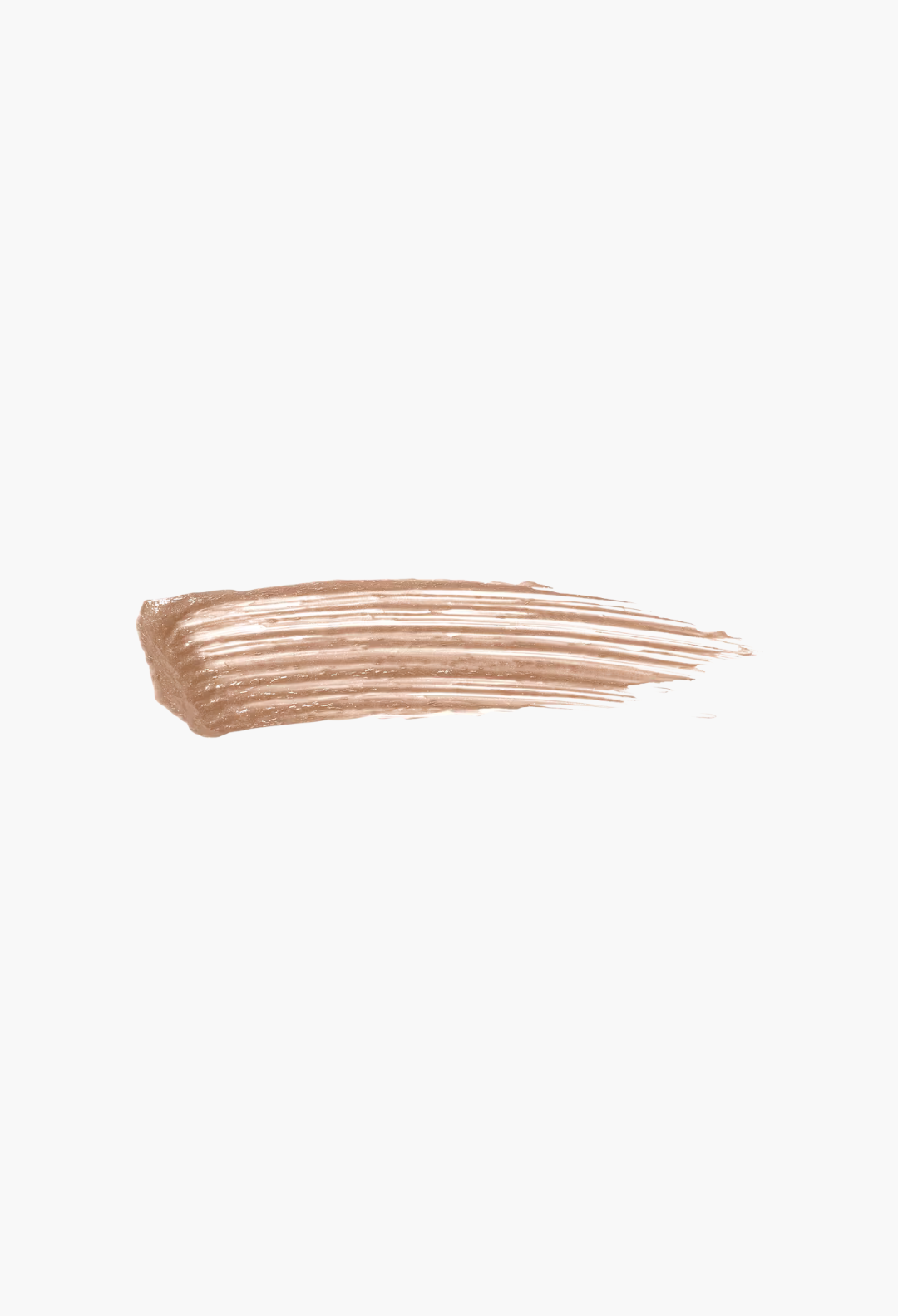 GLAM MODA Gimme Brow+ tinted volumizing eyebrow gel swatch showing light brown creamy texture on white background