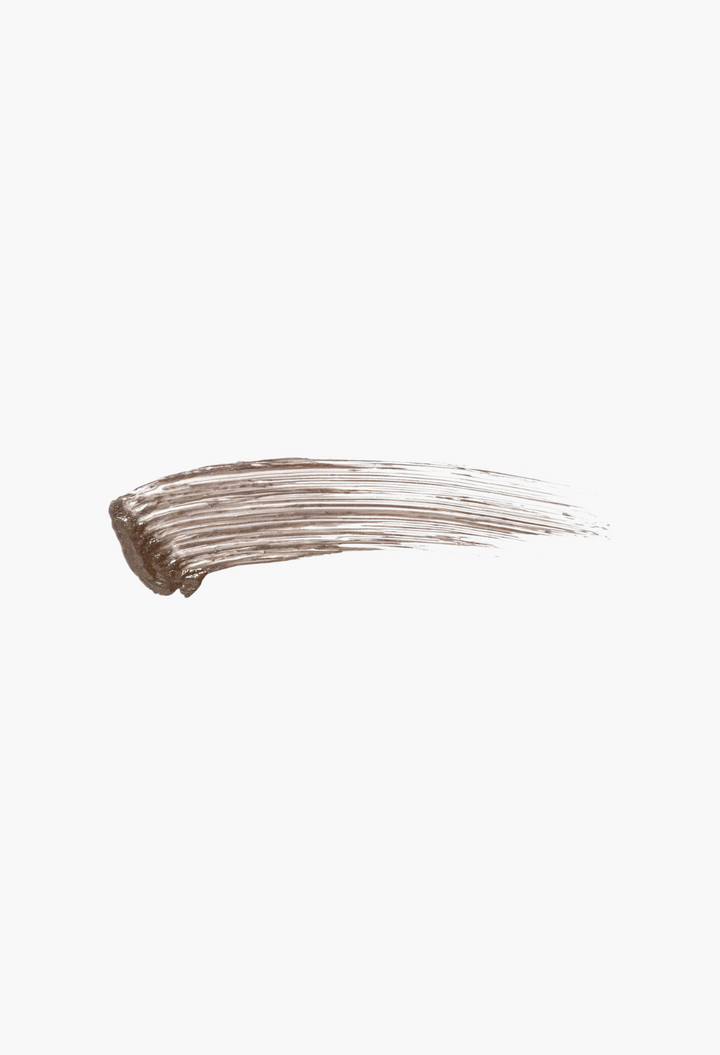 GLAM MODA tinted eyebrow gel swatch showing a smooth, buildable brown texture for natural-looking brow volume.