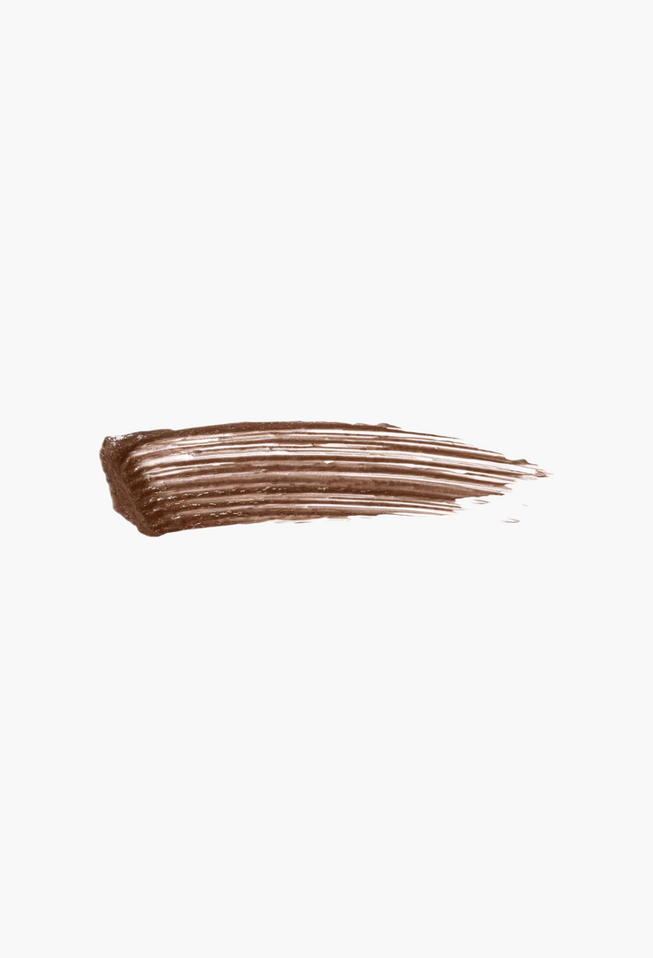 GLAM MODA Gimme Brow+ tinted eyebrow gel swatch showing a smooth brown creamy texture for volumizing brows
