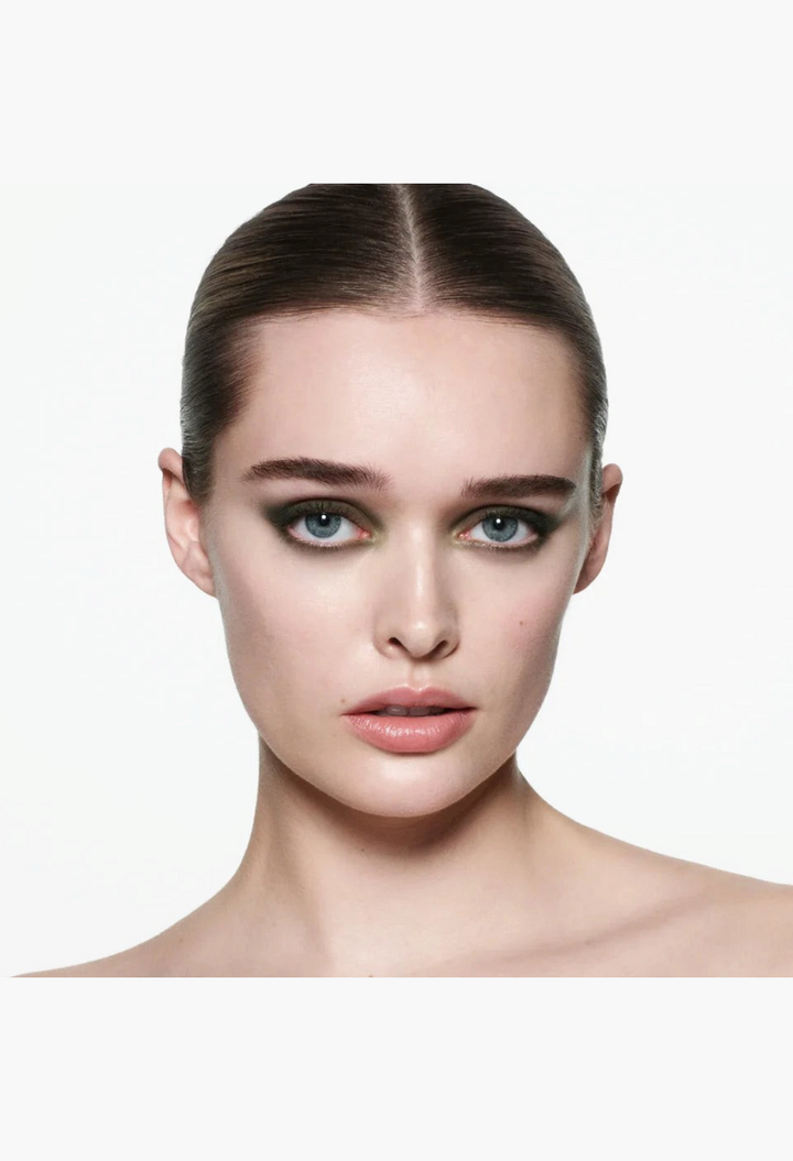 Model wearing a smoky eye look created with the GLAM MODA Eye Wardrobe Multi-Finish Eyeshadow Palette
