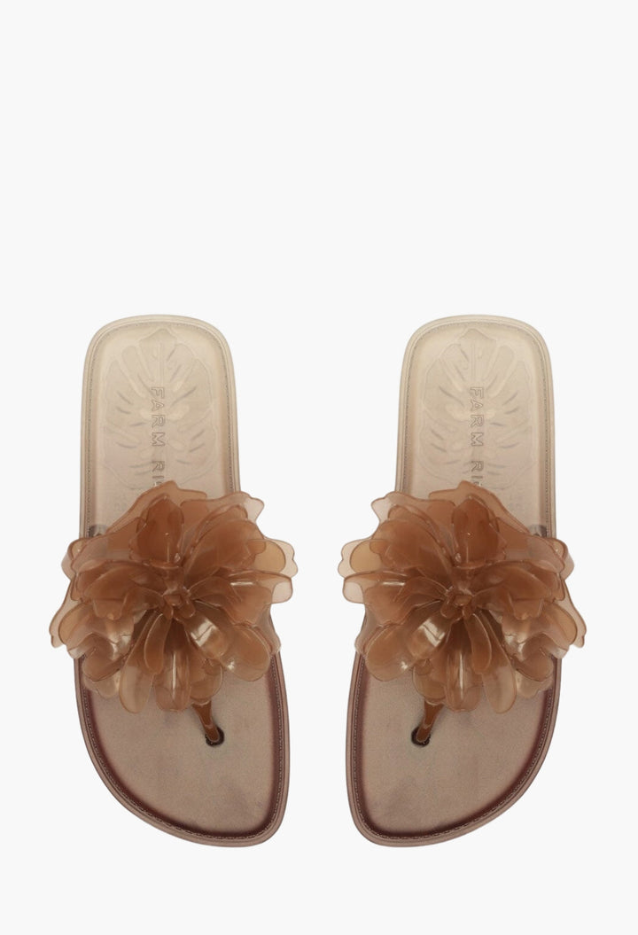 caramel jelly flower flat sandal