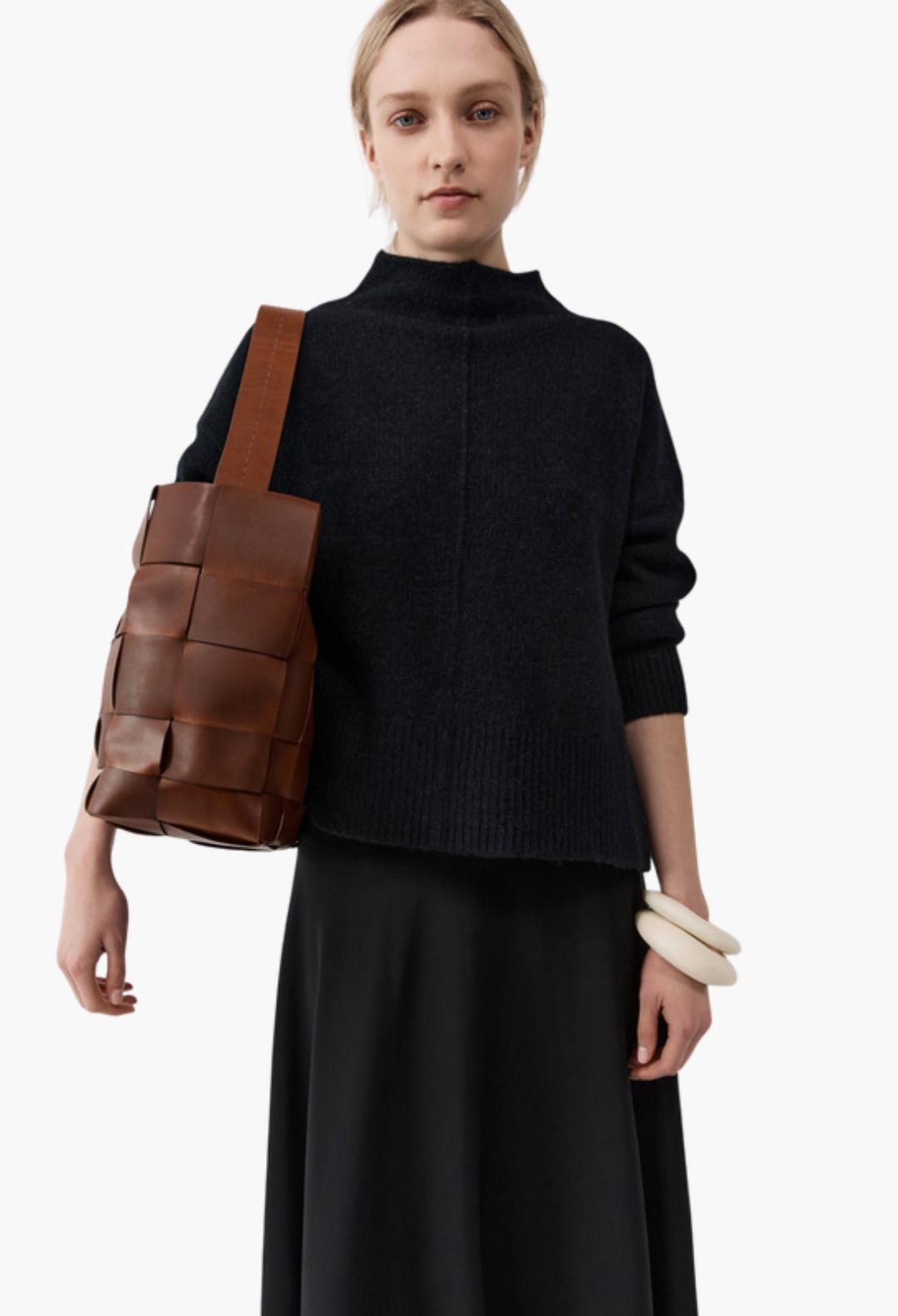 Woven Large Tote - Black