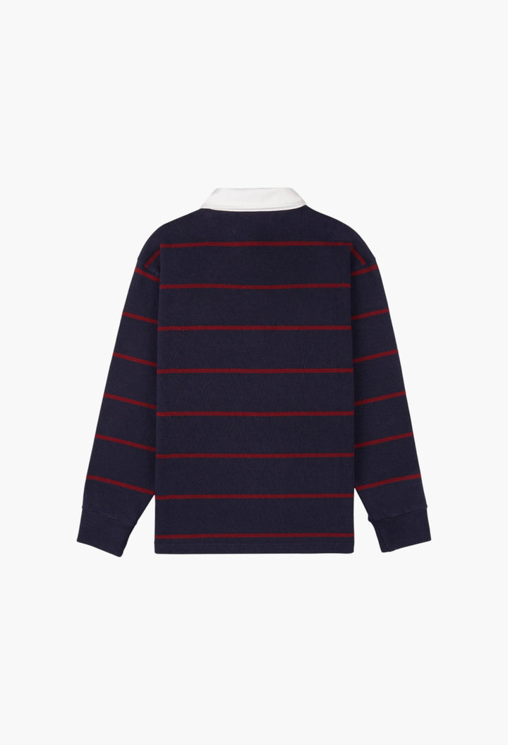 Serif Logo Rugby Polo Men - Dark Navy/White/Merlot - GLAM MODA