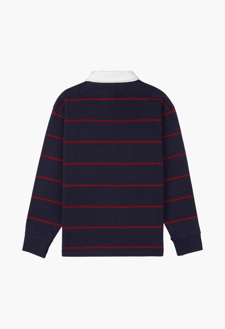 Serif Logo Rugby Polo Men - Dark Navy/White/Merlot - GLAM MODA