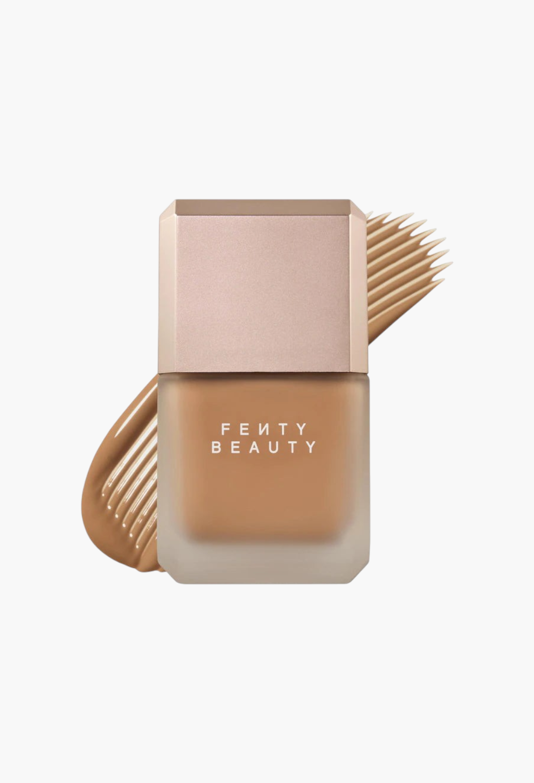 GLAM MODA Fenty Beauty Pro Filt'r longwear liquid foundation in a medium tan shade with a matte glass bottle