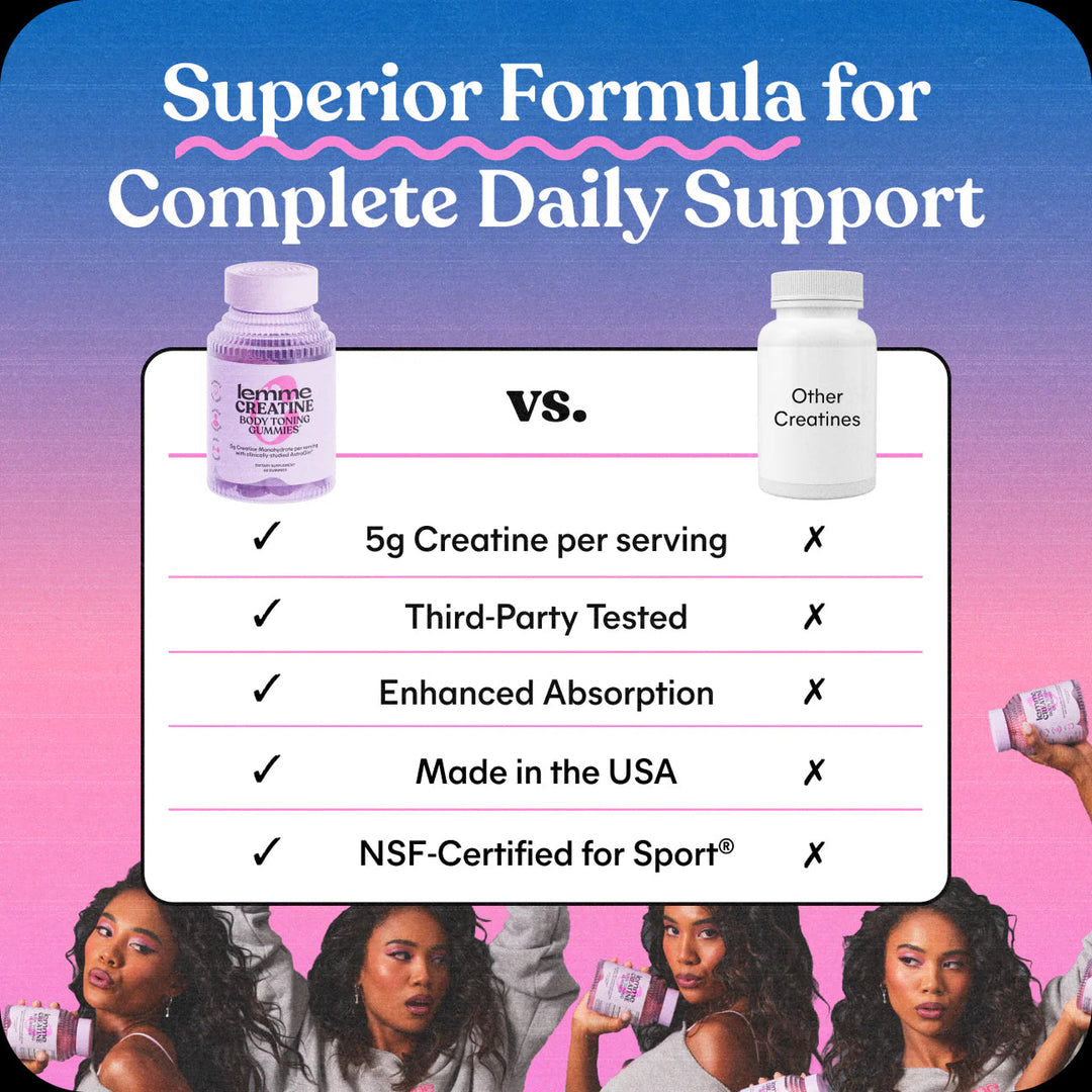 Lemme Creatine Gummies - Body Toning, Strength & Recovery Gummies - GLAM MODA