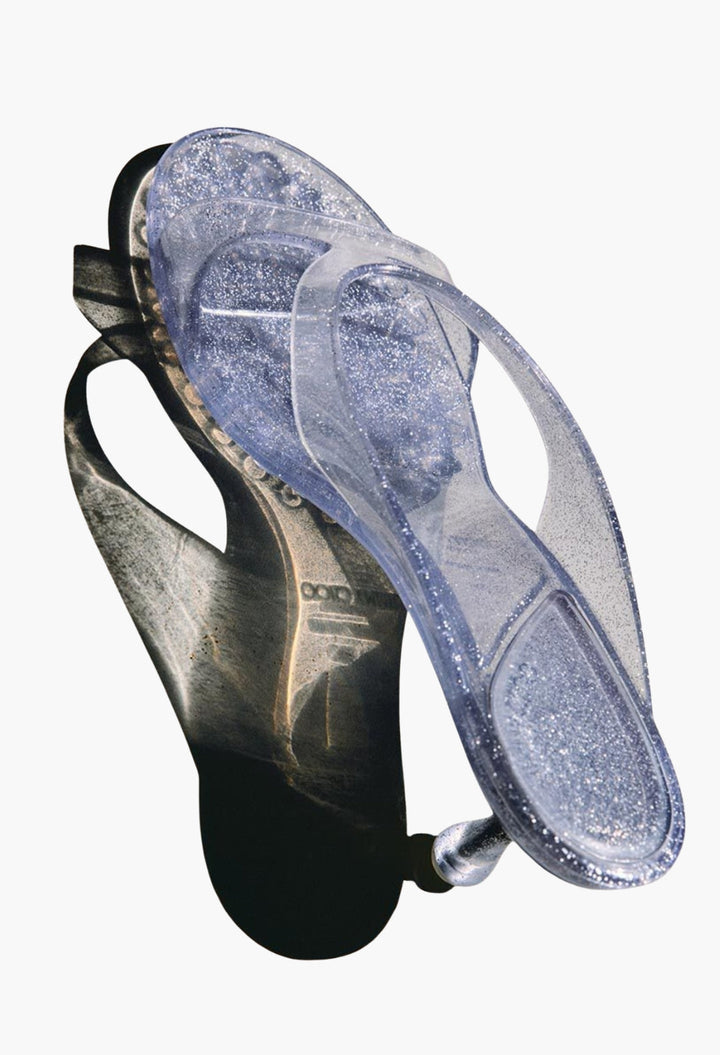 Silver Glitter Jelly Sandals