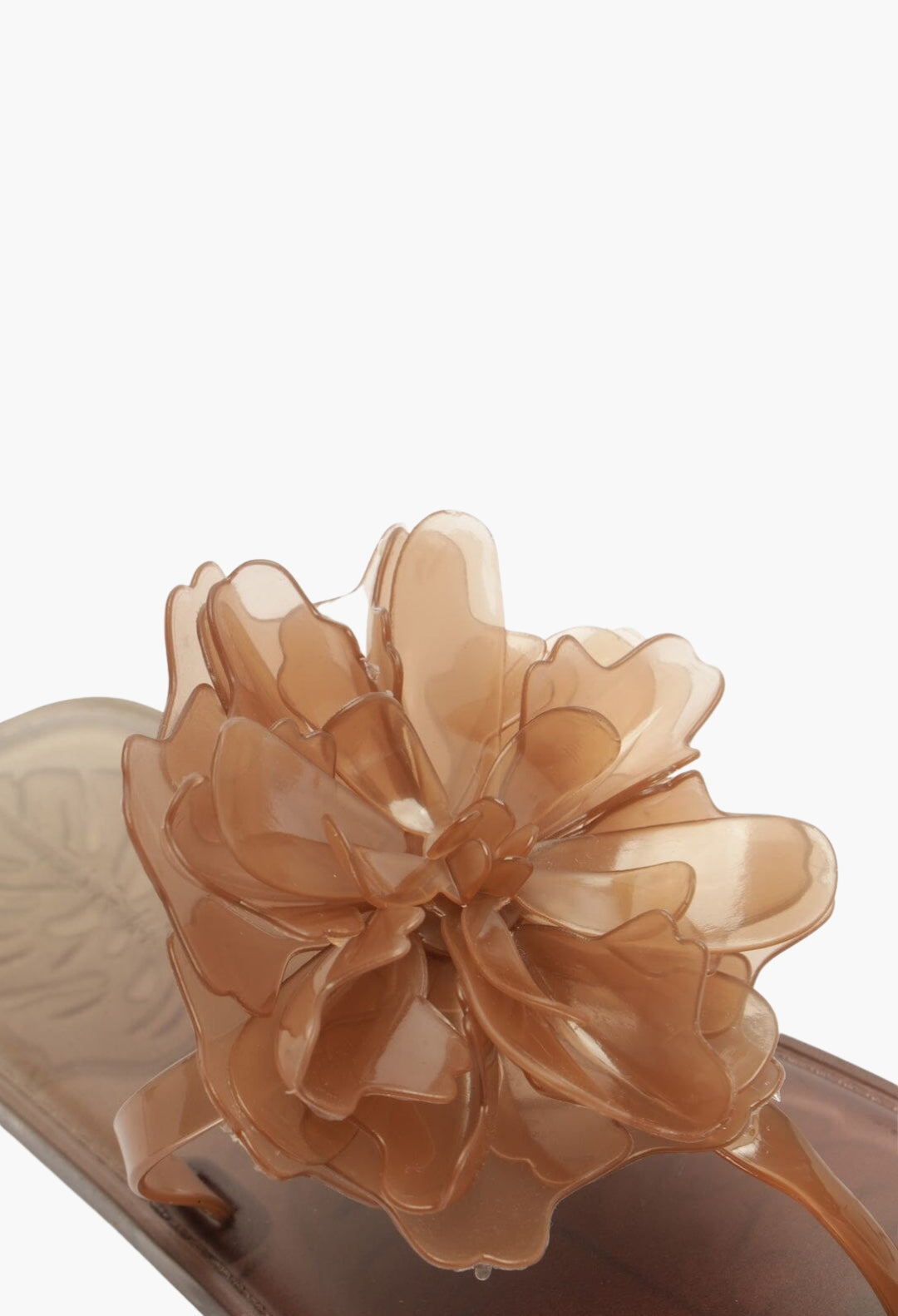 caramel jelly flower flat sandal