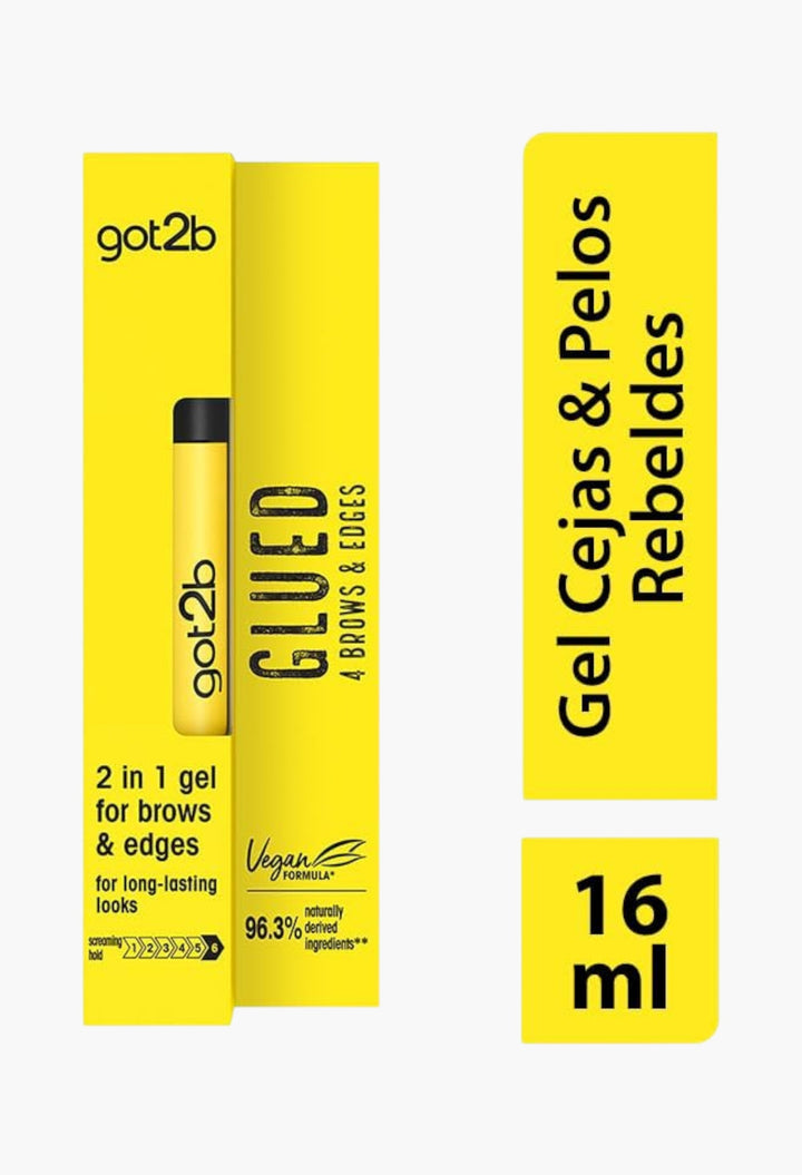 Glued For Brows & Edges 2 In 1 Wand Eyebrow Gel, 72hr Hold, No White Residue Or Stickness, Vegan, Silicone Free, Alcohol Free