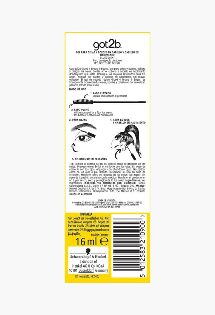Glued For Brows & Edges 2 In 1 Wand Eyebrow Gel, 72hr Hold, No White Residue Or Stickness, Vegan, Silicone Free, Alcohol Free