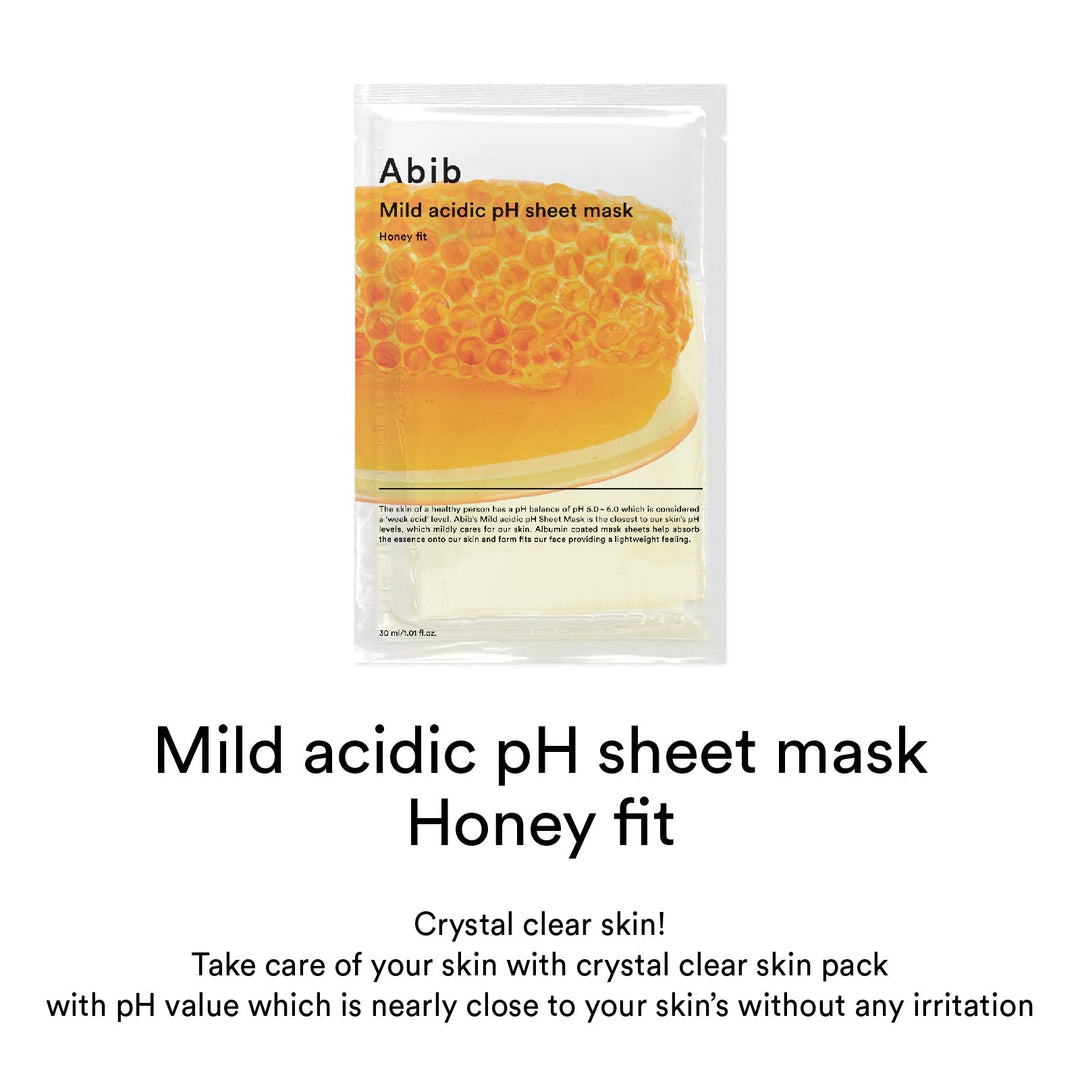 Mild Acidic Ph Sheet Mask Honey Fit(10 Sheets)