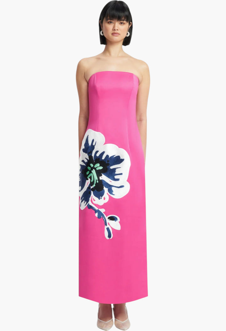 Appliqué Floral Maxi Dress - GLAM MODA