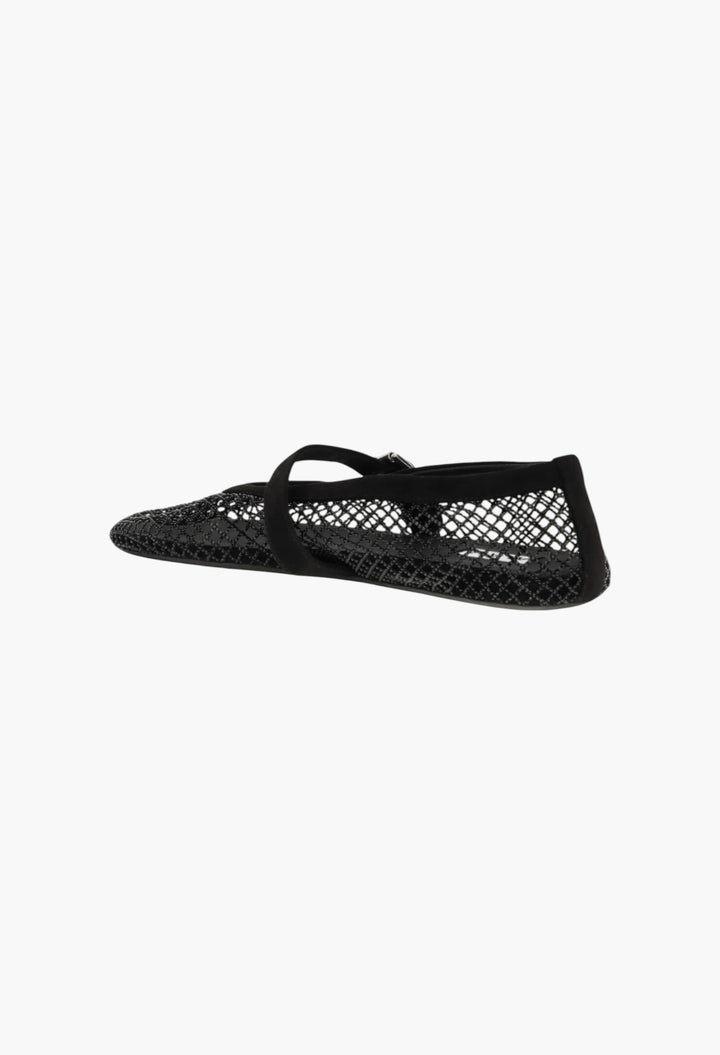 Rhinestone Mesh Ballerinas - GLAM MODA