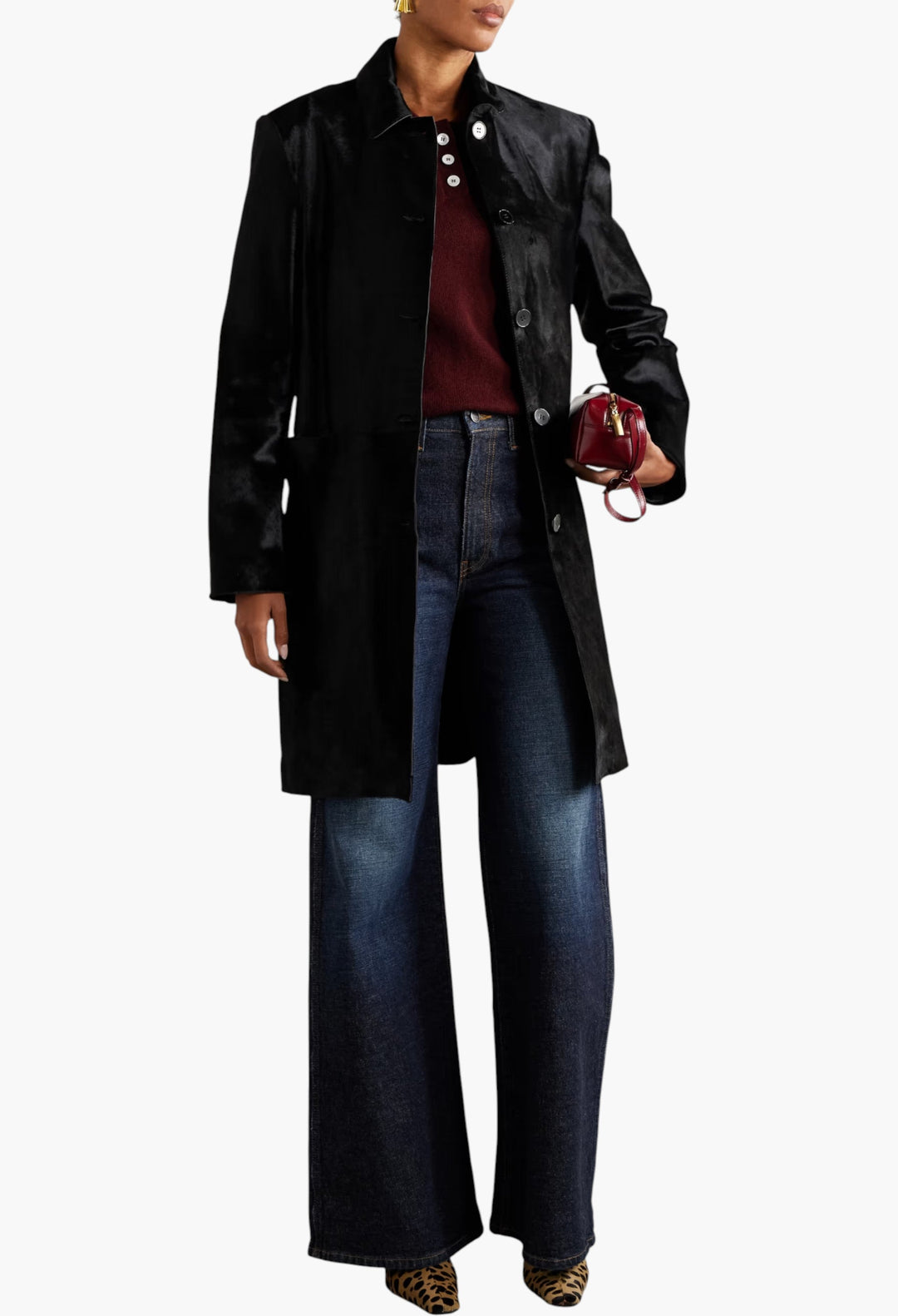 Paneled Cow Hair Coat - GLAM MODA
