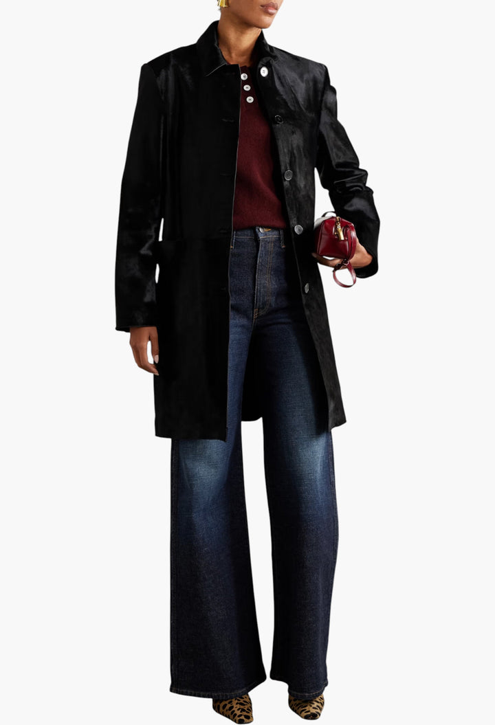 Paneled Cow Hair Coat - GLAM MODA