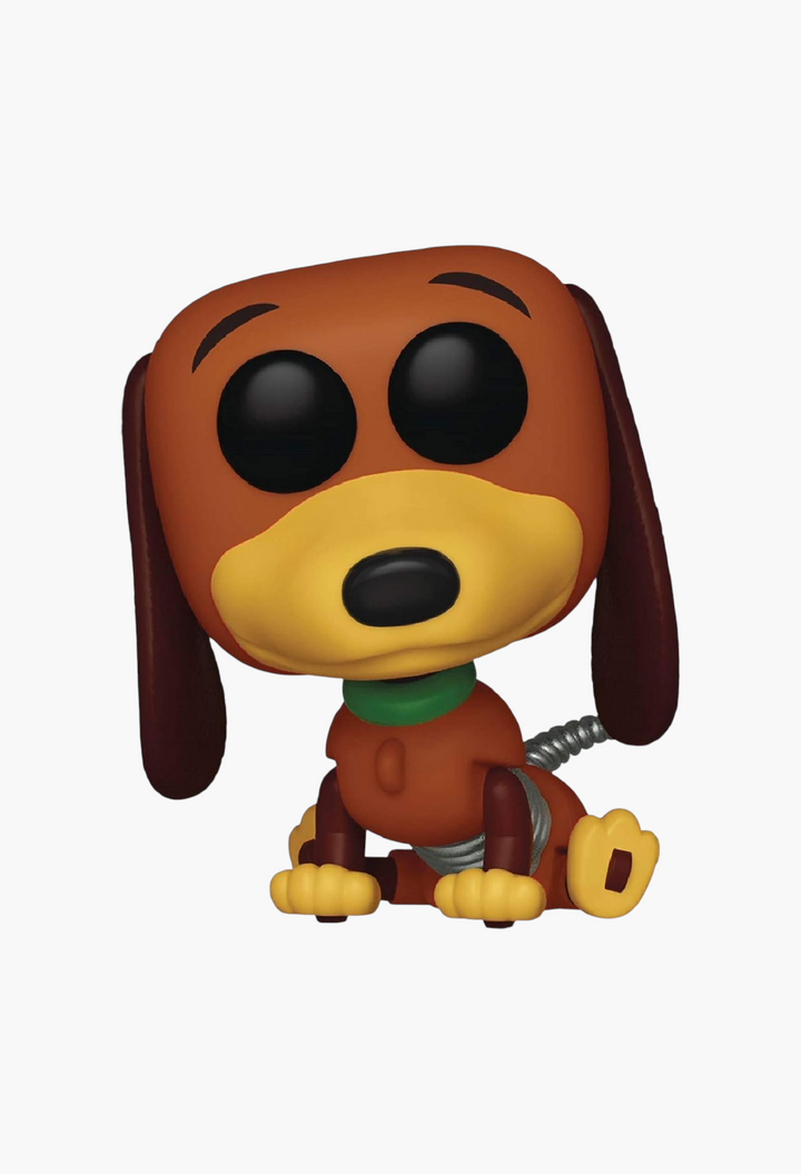 GLAM MODA Toy Story Slinky Dog Funko Pop vinyl figure with brown and yellow details and a clear plastic protector