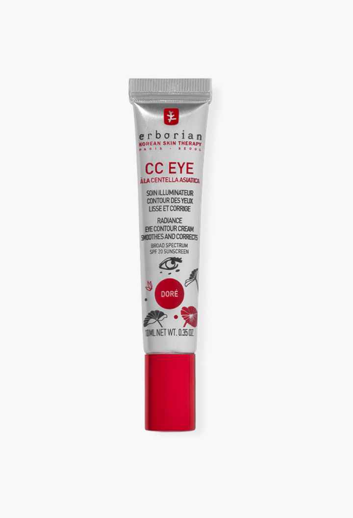 GLAM MODA Erborian CC Eye Dore tinted eye cream with SPF 20 in a 10ml tube for brightening and smoothing skin