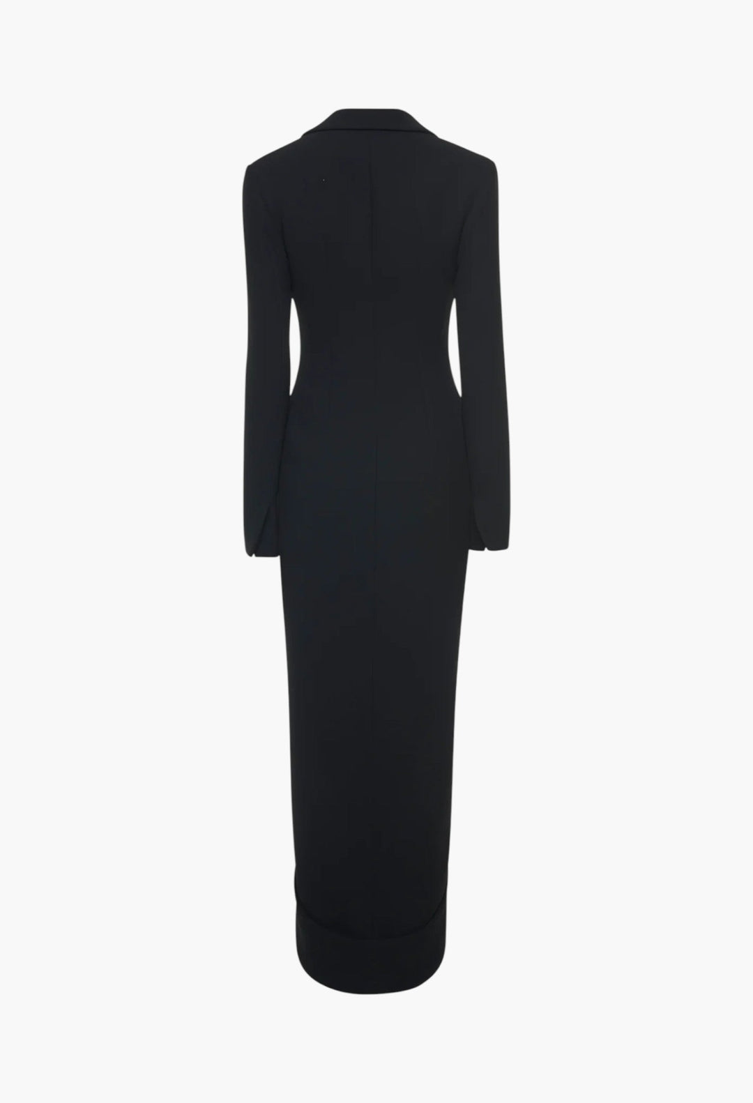 Tailored Shirt Dress With Jacket Collar At Hem Black - GLAM MODA