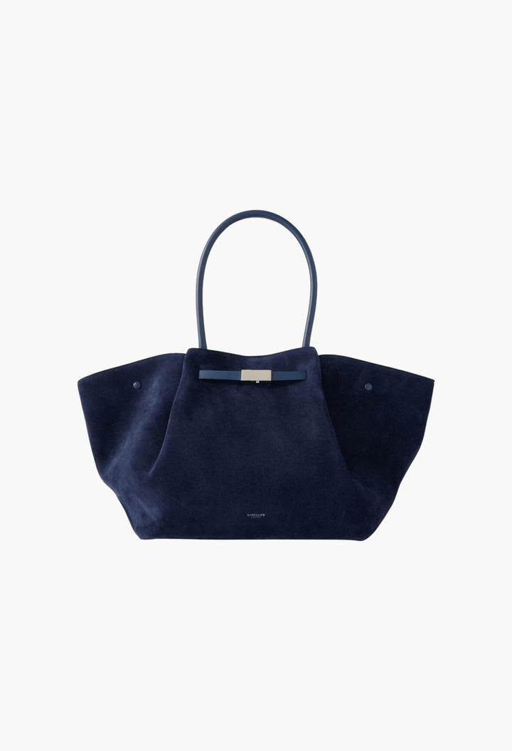 New York Large Leather-Trimmed Suede Tote - GLAM MODA