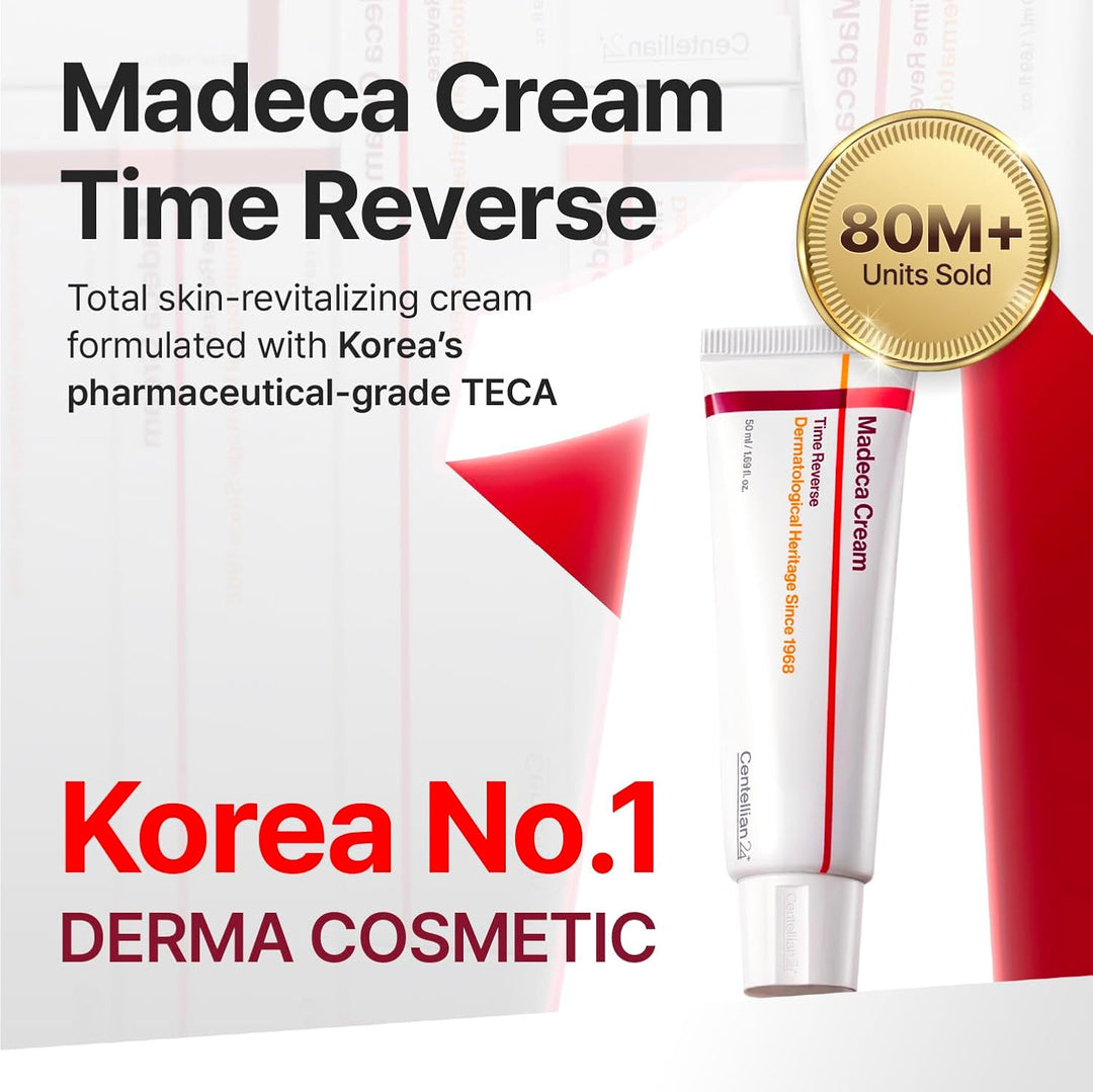 Madeca Cream Time Reverse (1.69fl Oz) – Advanced Fast-Absorbing & Nourishing, Hydrates, Firms & Reduces Wrinkles, Low Irritation, Korean Skin Care Centella Asiatica, Collagen - GLAM MODA